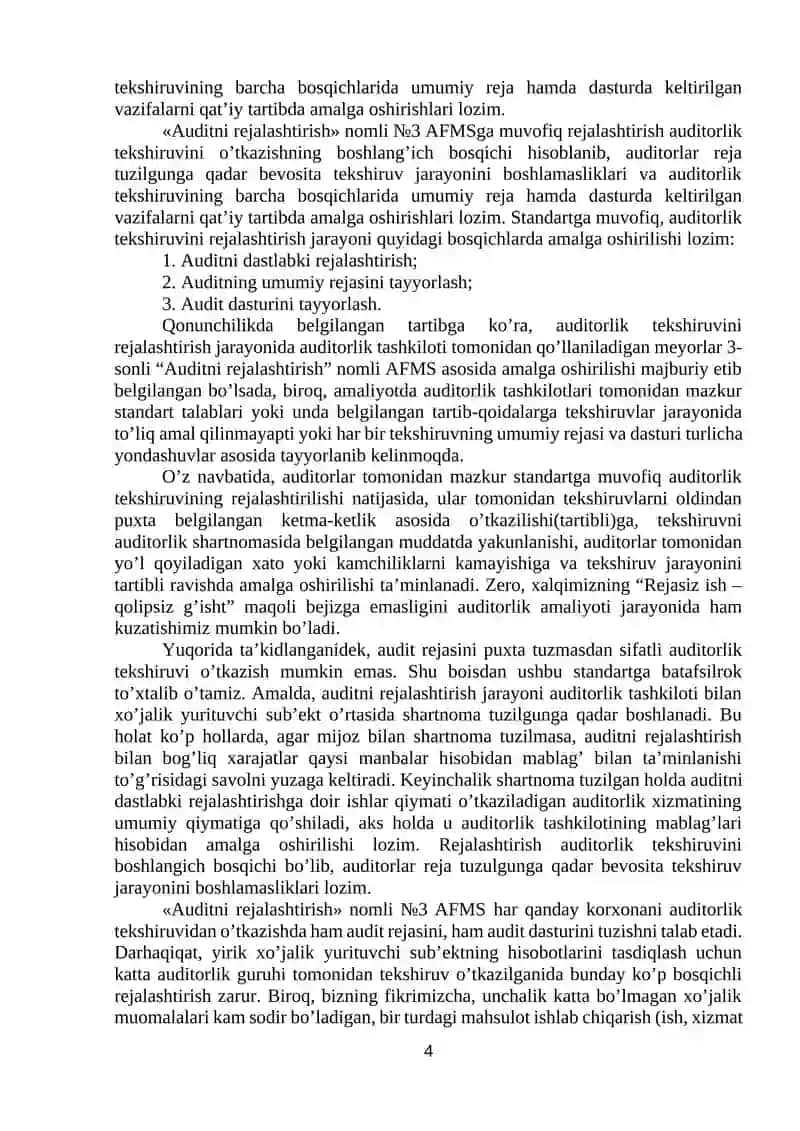 Auditorlik tekshiruvini rejalashtirish 4