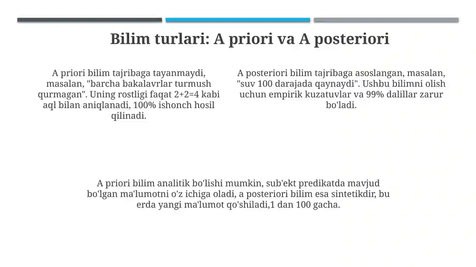 Bilish falsafasi 4