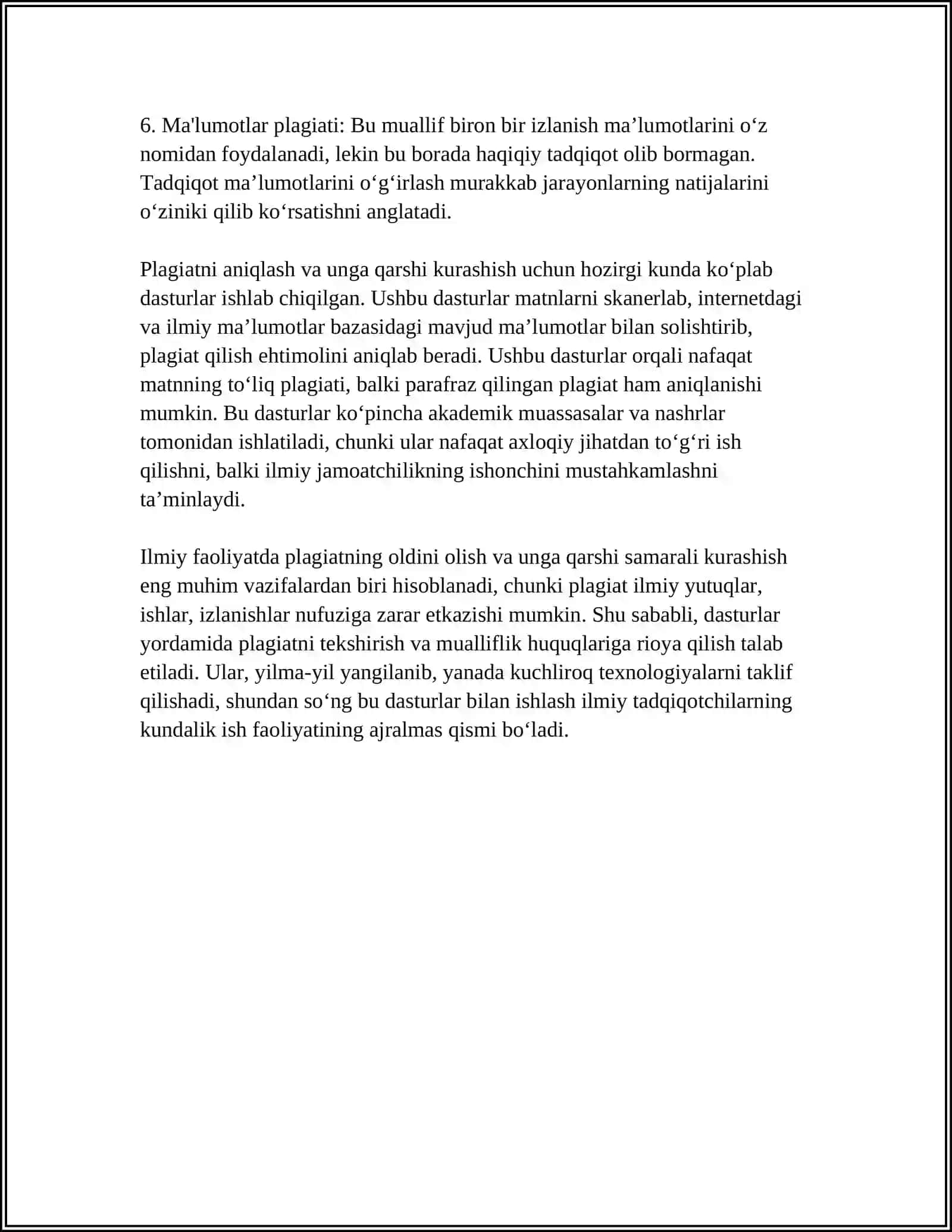 PLAGIATGA QARSHI DASTURLAR BILAN TANISHISH 4