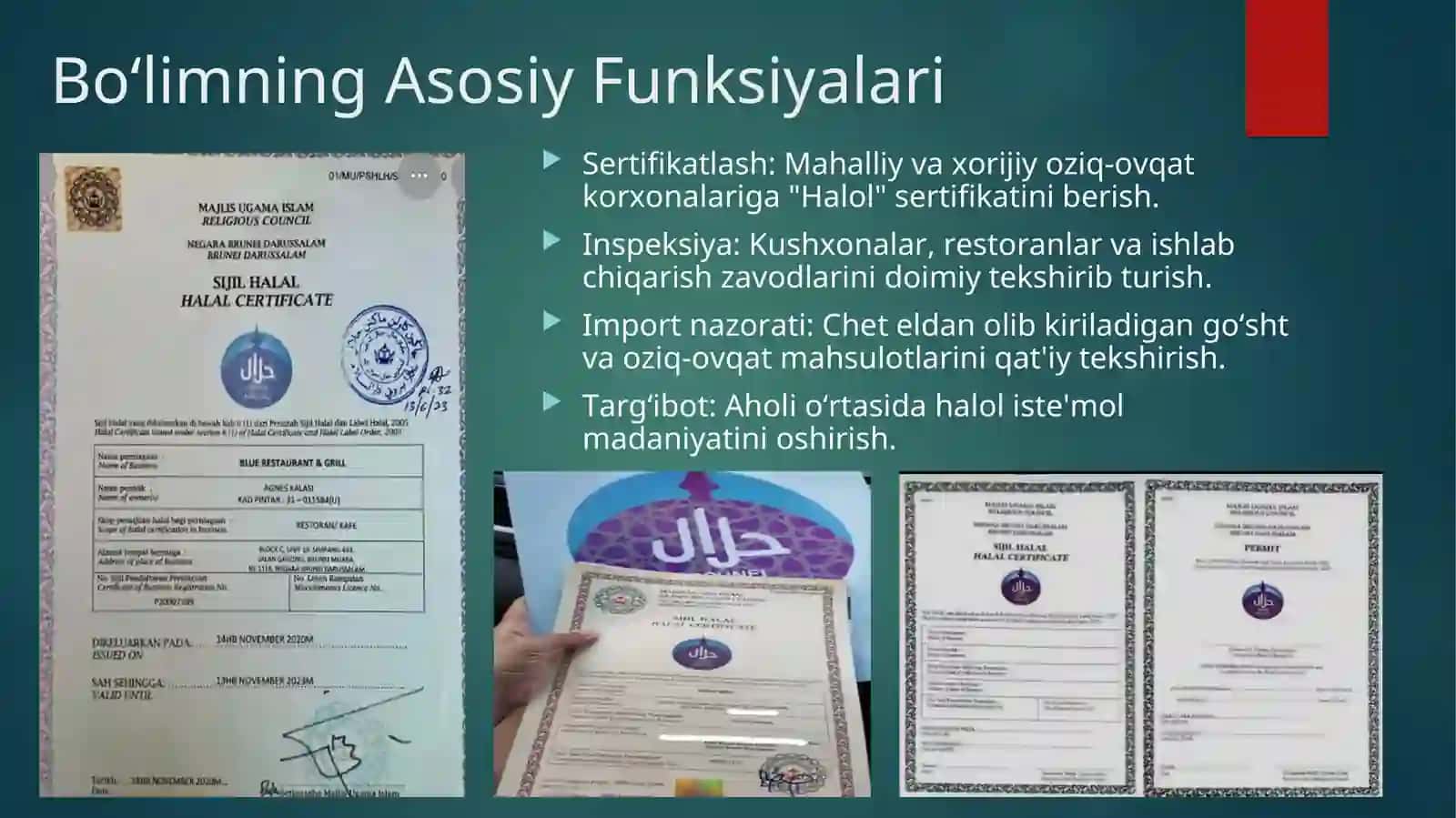 Bruney Darussalomda Halol Oziq-ovqat Nazorat Tizimi 4
