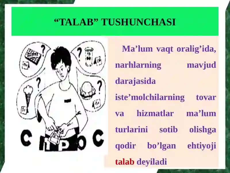 TALAB, TAKLIF VA BOZOR MUVOZANATI 4