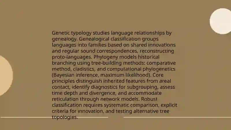 Structural and Genetic Typology: Principles and Differences 4
