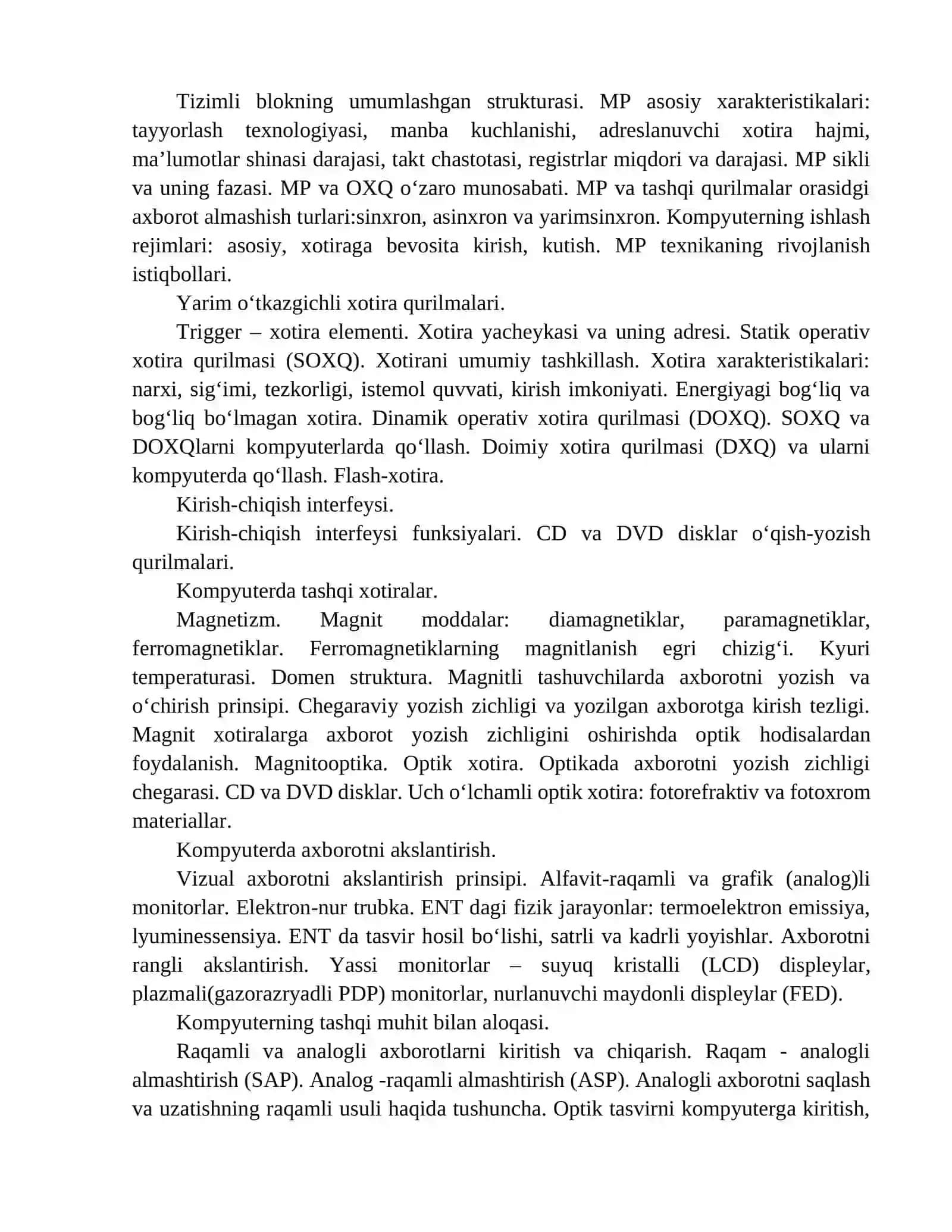 Kompyuterning fizik asoslari 4