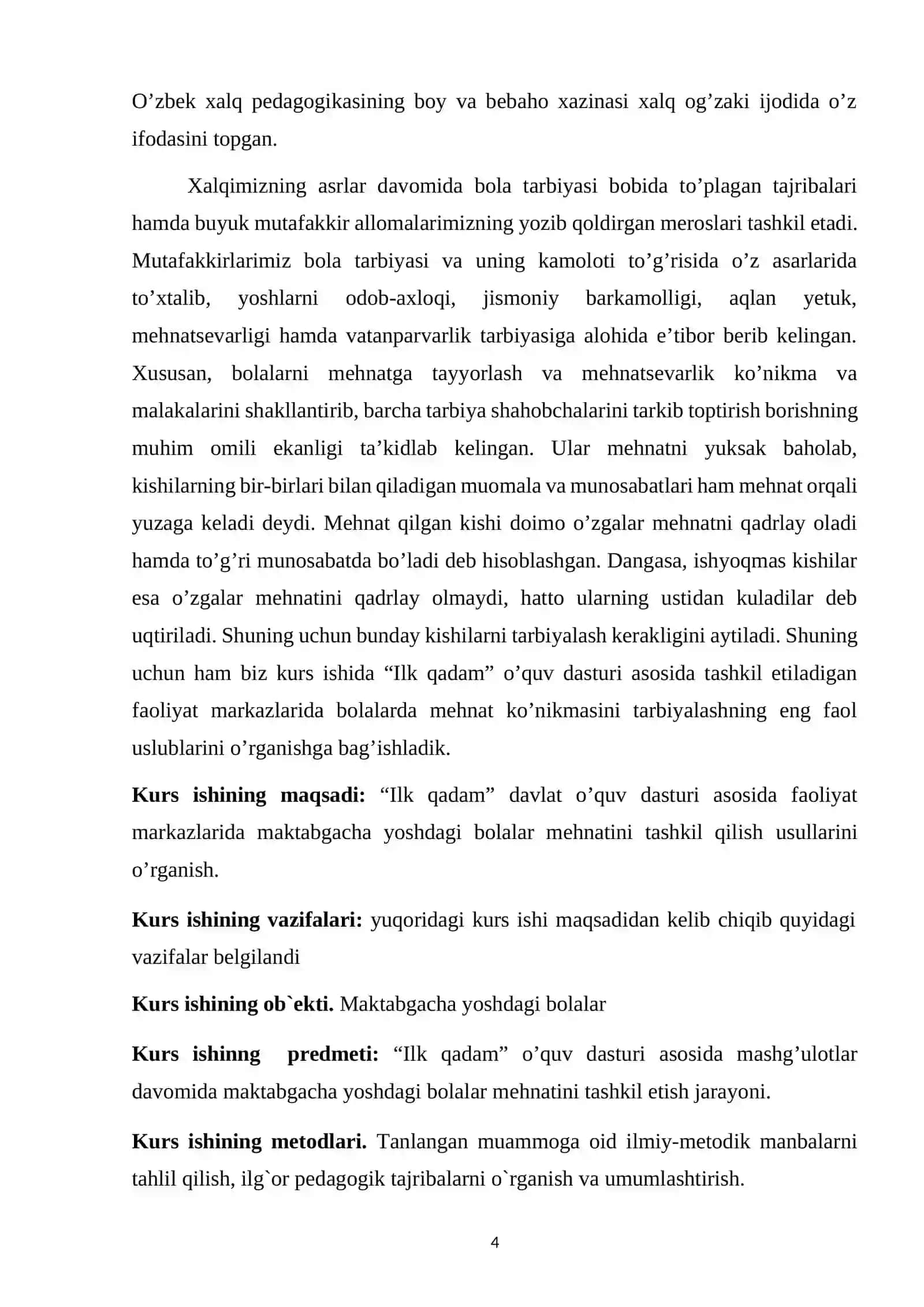 KATTALAR NAMUNASI TARBIYALASH 4