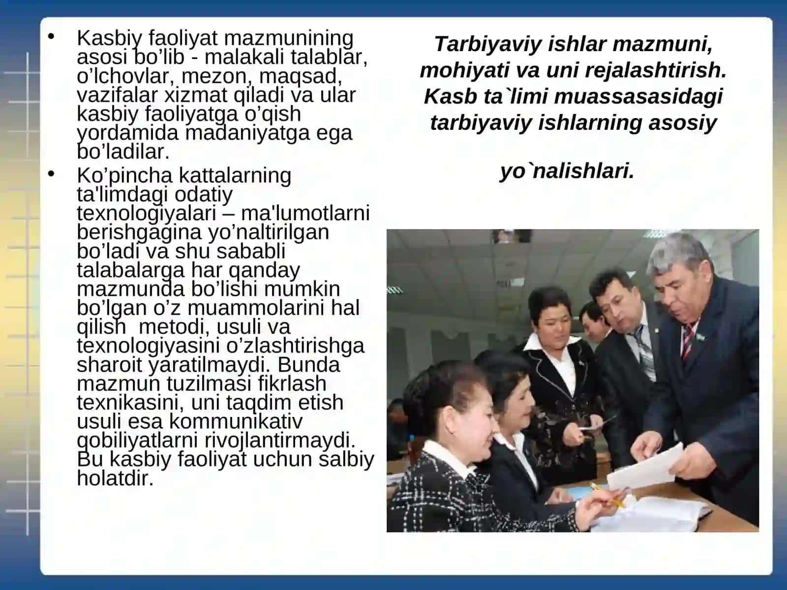Kasb hunar kolleji rahbarining ish uslubi va obro`si 4