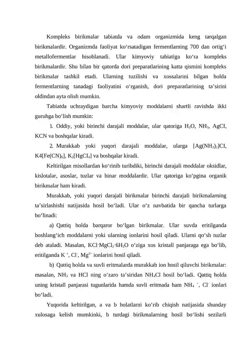 Klaster birikmalar. Ularning tuzilishi va xossalari 4