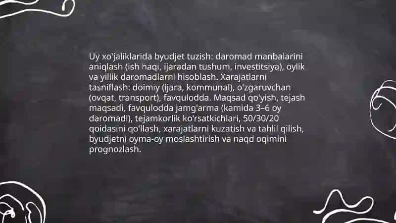 Uy xo'jaliklari moliyasi 4
