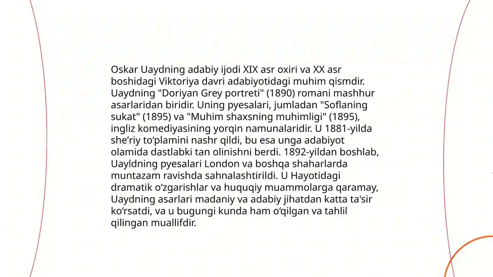 Oskar Uald ertaklari 4
