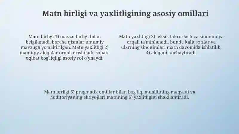 Matn ta'rifidagi muammolar va yechimlari 4