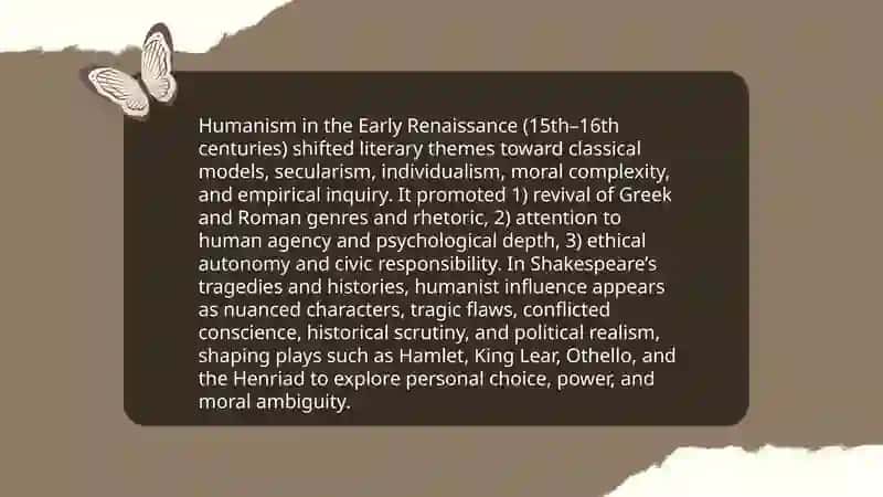 EARLY RENAISSANCE PERIOD. LITERATURE OF RENAISSANCE PERIOD, TRAGEDIES AND HISTORICAL CHRONICLES OF WILLIAM SHAKESPEARE 4