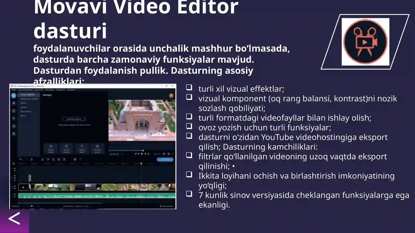 VIDEOMUHARRIR DASTURLARI VA ULARNING IMKONIYATLARI 4