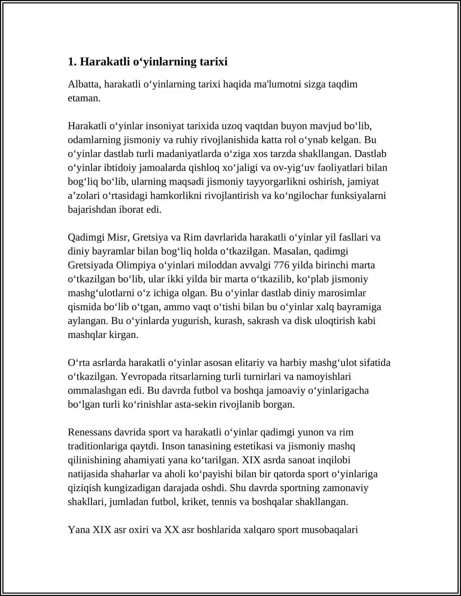 HARAKATLI O'YINLAR 4
