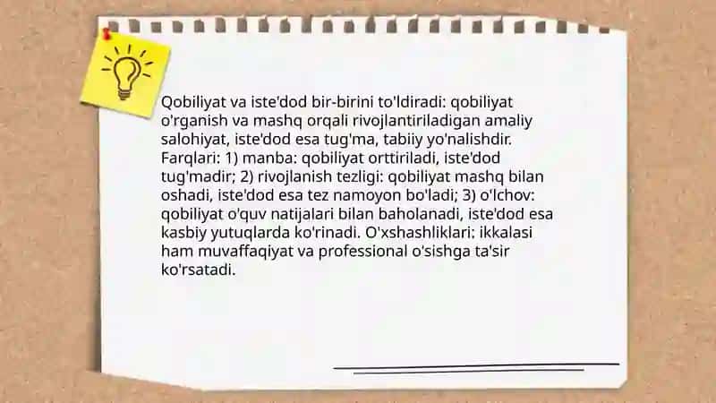 Harakter va qobiliyat 4