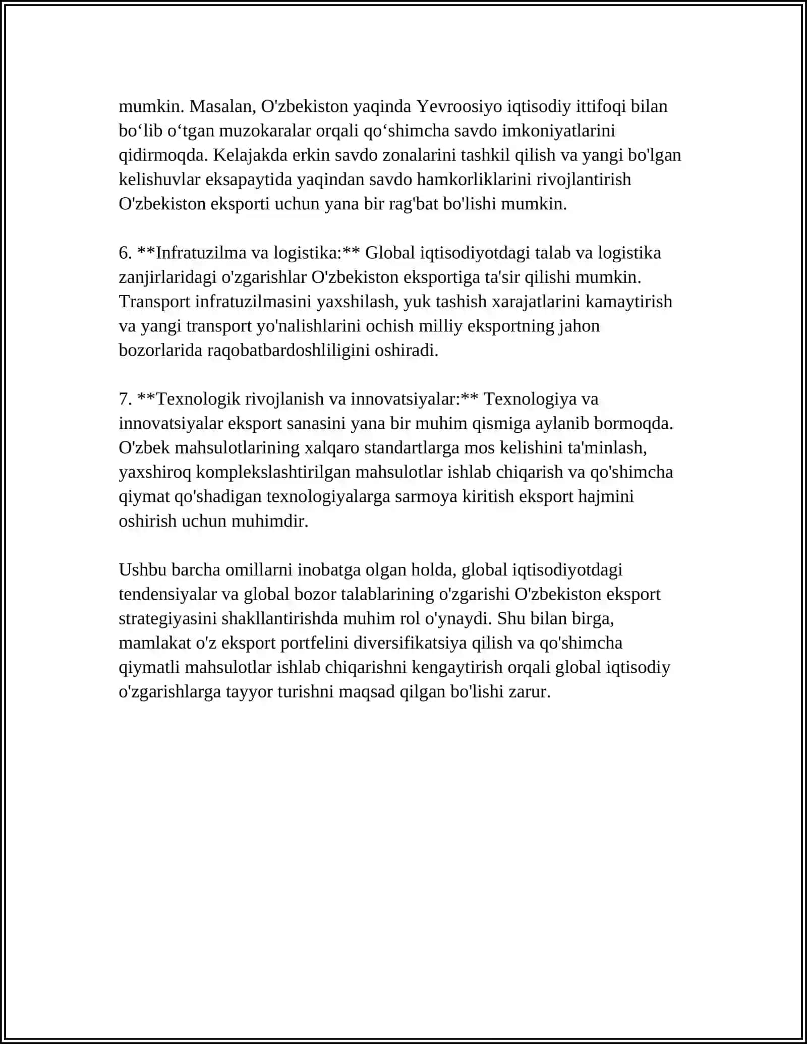 GLOBAL IQTISODIYOTINIG O'ZBEKISTONGA TA'SIRI 4