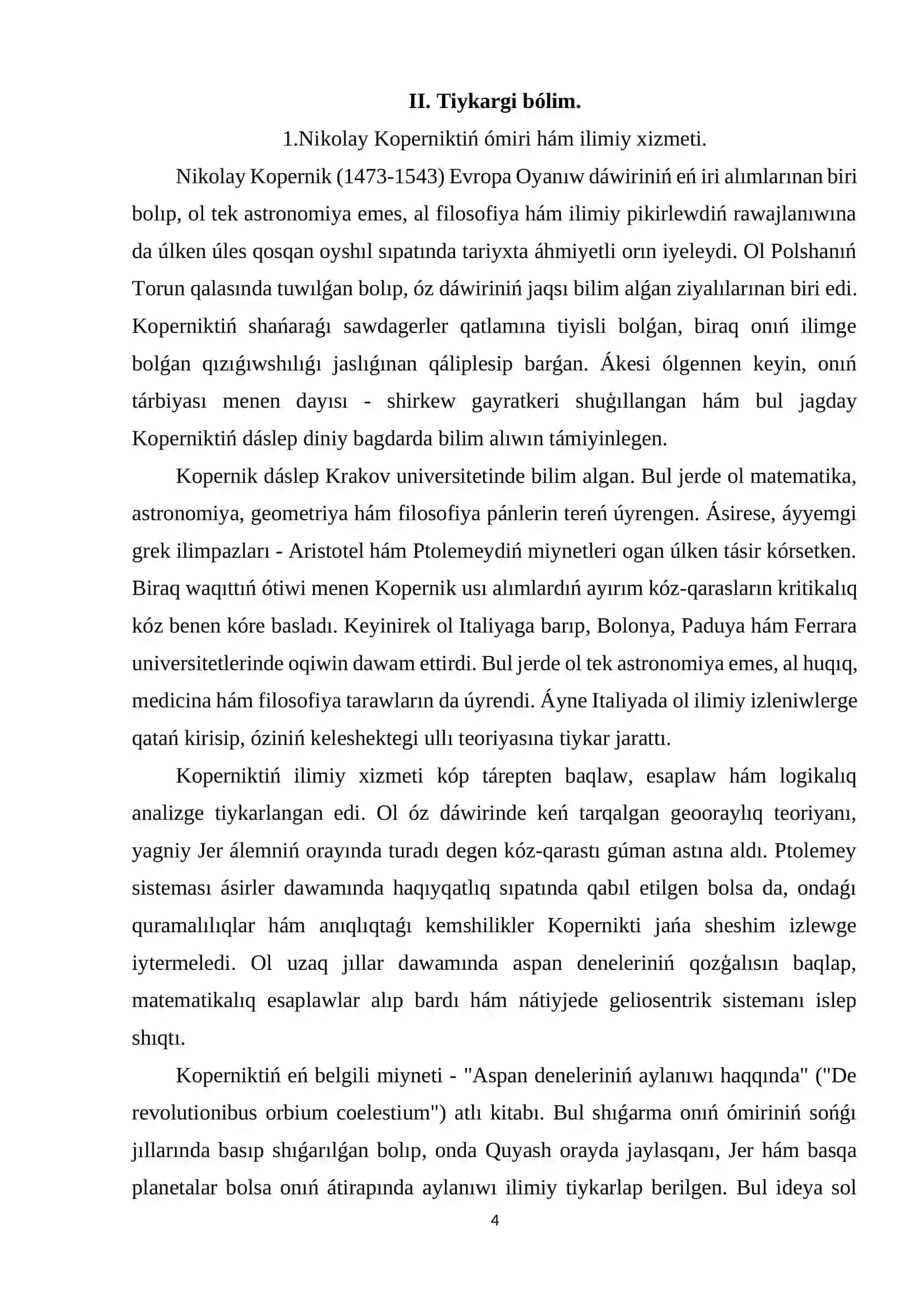 Nikolay Kapernik filosofiyasi 4