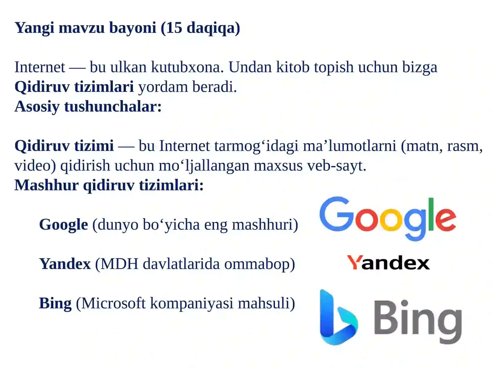 Qidiruv tizimlarida ishlash (Internetda ma’lumot qidirish) 4