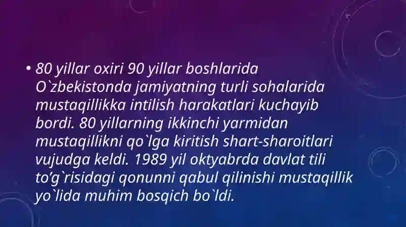 O‘ZBEKISTON MUSTAQILLIK TARAQQIYOTI YO‘LIDA 4