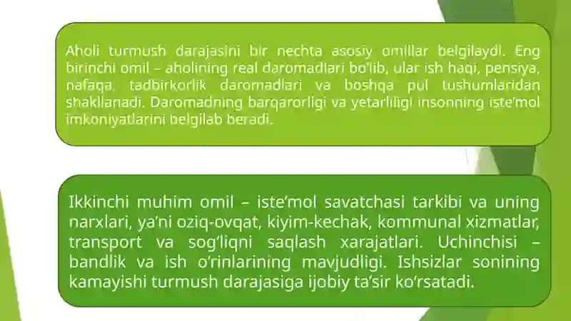 Aholi turmush darajasi va uni oshirish yo‘nalishlari 4