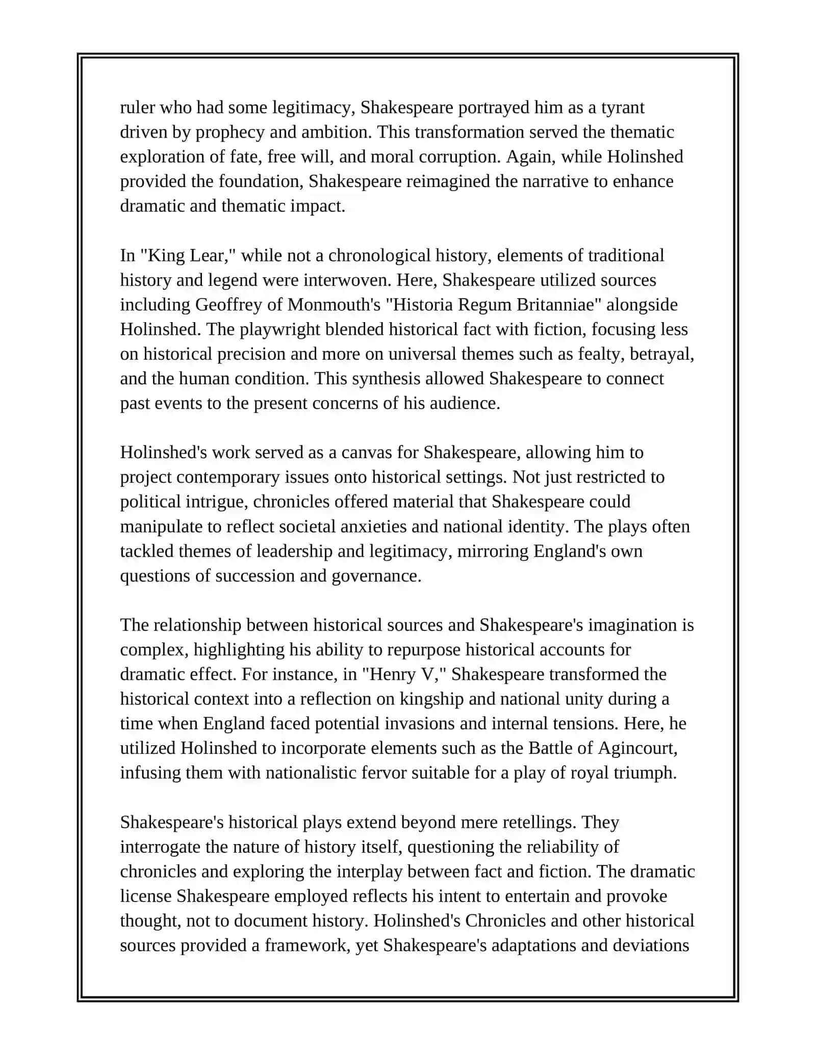 MUSTAQIL ISH Theme: HISTORICAL SUBJECT IN THE WORK OF U. SHAKESPEARE 4
