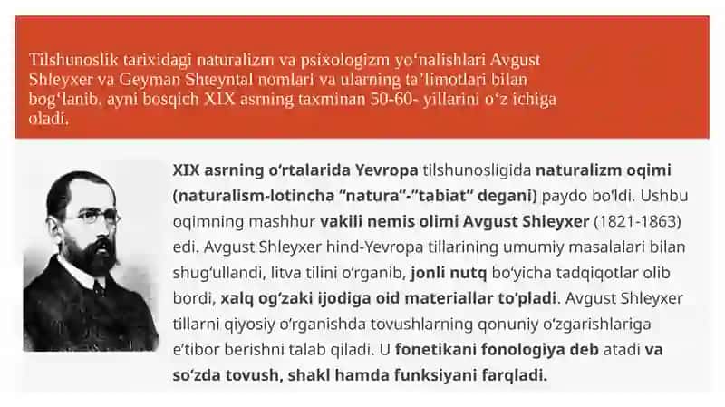 TILSHUNOSLIK TARIXIDAGI YO‘NALISHLAR VA MAKTABLAR 4