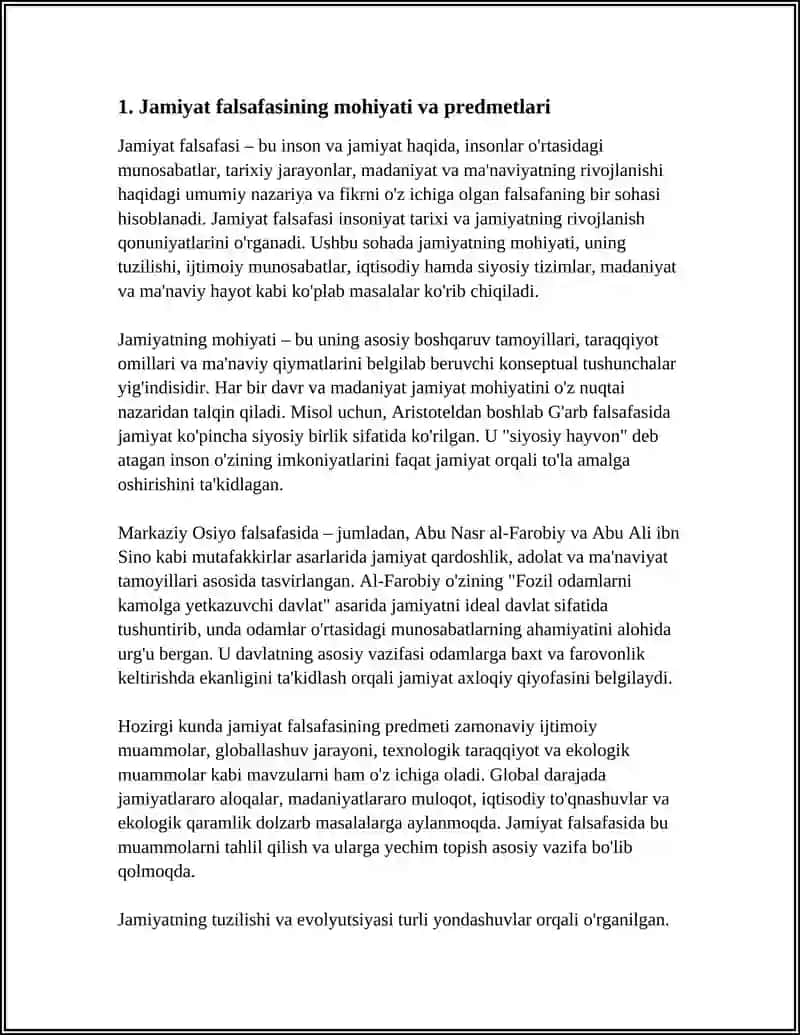 Jamiyat Falsafasi 4