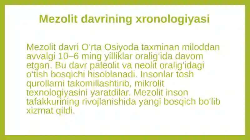 O‘rta Osiyodagi mezolit davri ibtidoiy manzilgohlari 4