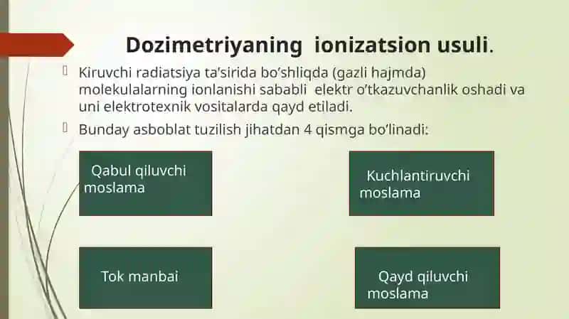 Dozimetriya va uning turlar. 4