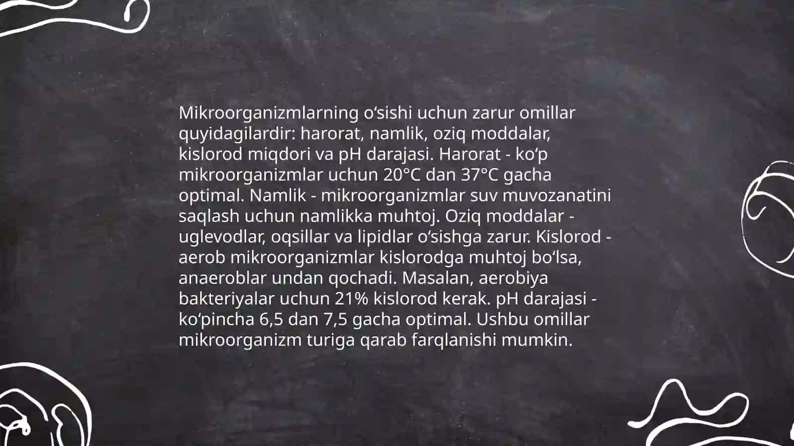 Mikroorganizmlarning yashash sharoitlari va ozuqa muhiti 4