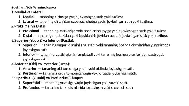 Asosiy Anatomik Satxlar 4