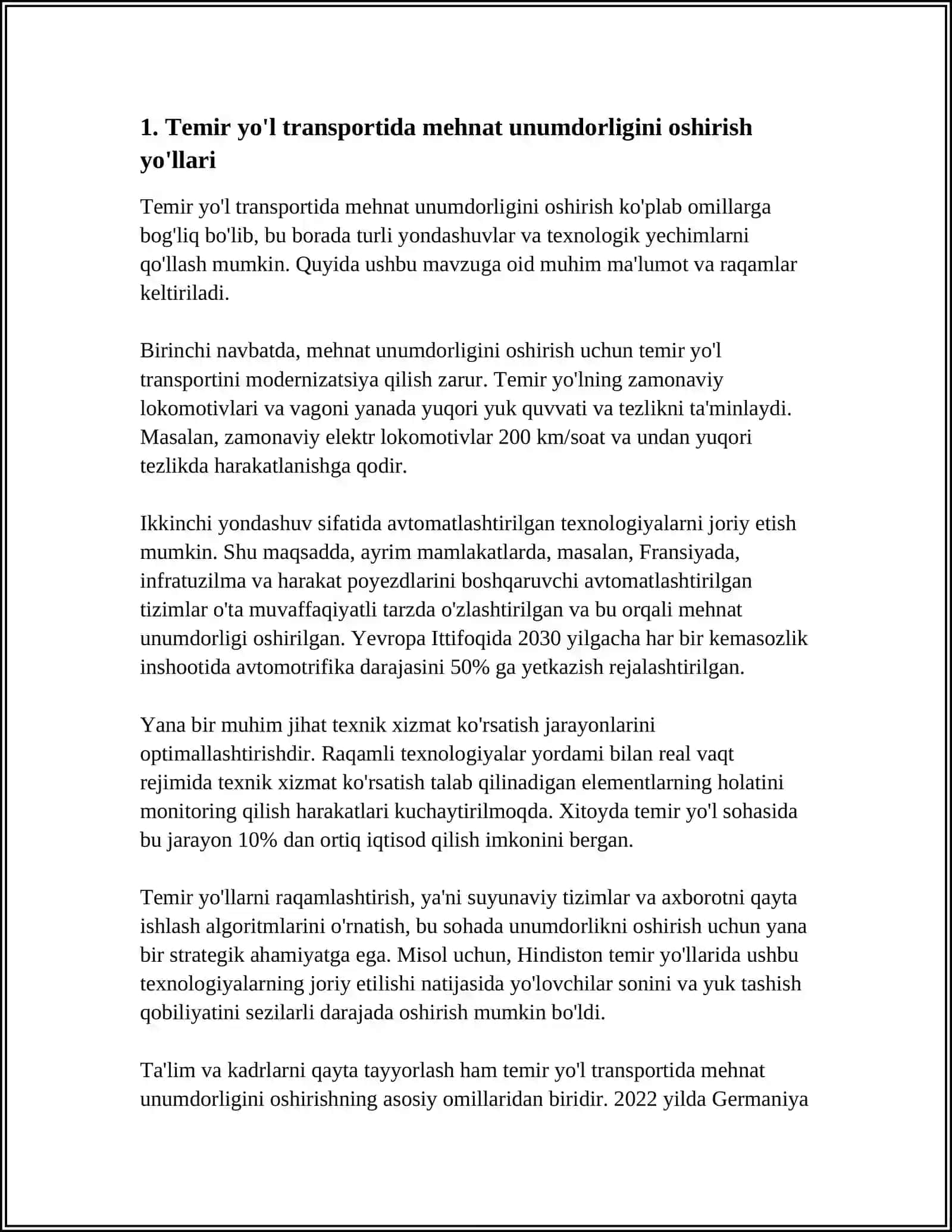 TRANSPORT (TEMIRYO'L,AVTOMOBIL) KORXONALARI MEHNAT UNUMDORLIGI VA ISH HAQQI FONDINING TAHLILI 4