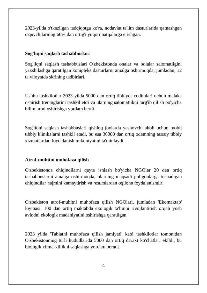 Nodavlat va notijorat tashkilotlar faoliyati 4