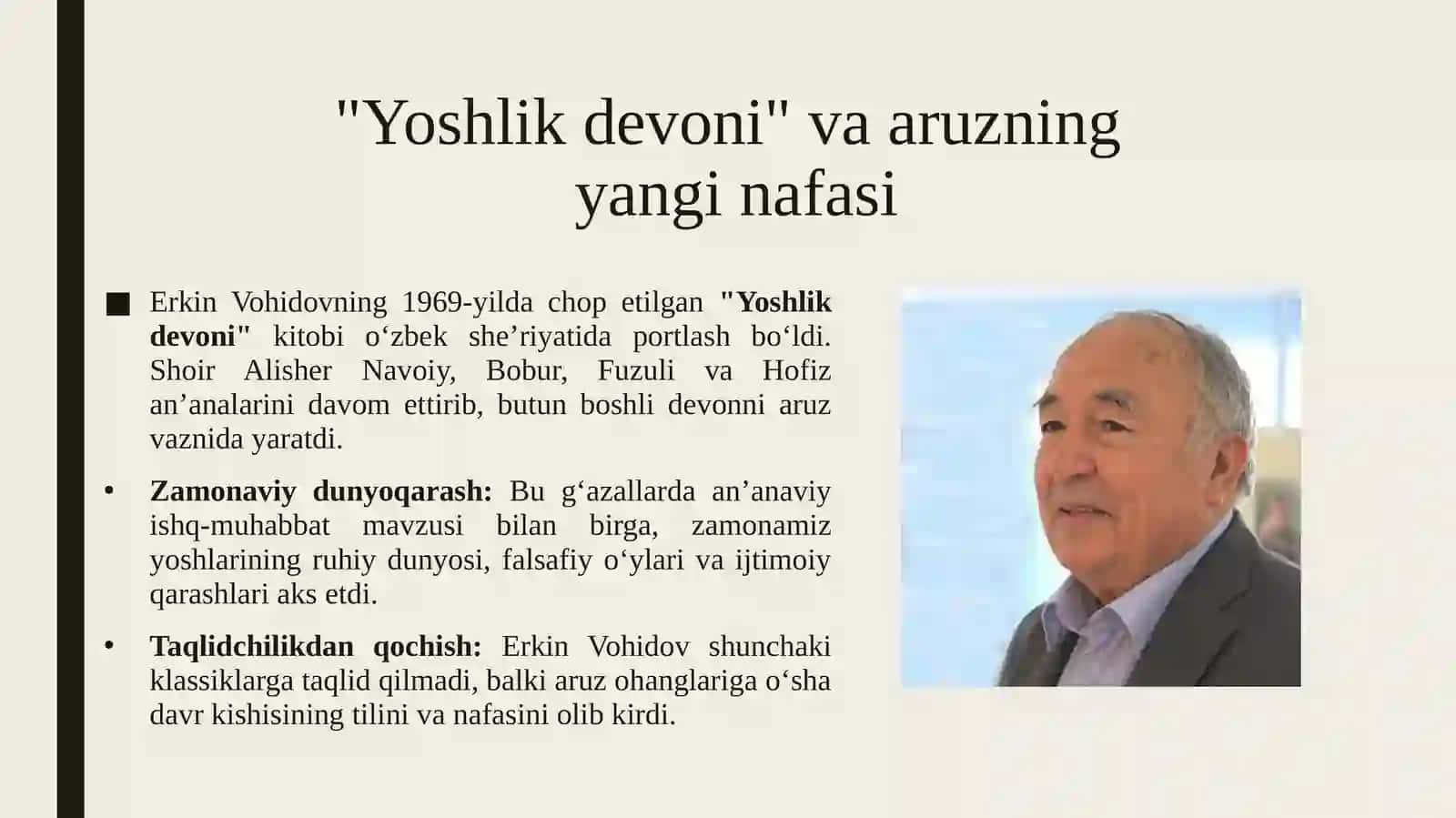 E.Vohidov ijodida aruz vaznining o‘rni 4