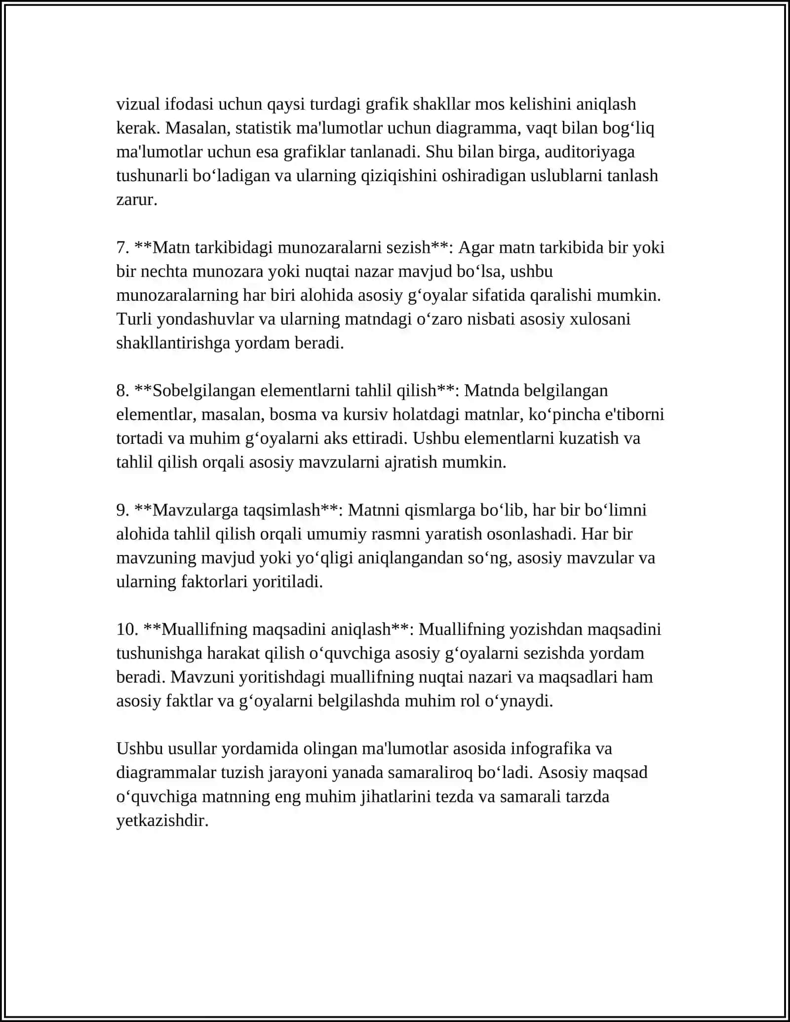 MATN ASOSIDA INFOGRAFIKA VA DIOGRAMMA YARATISH 4