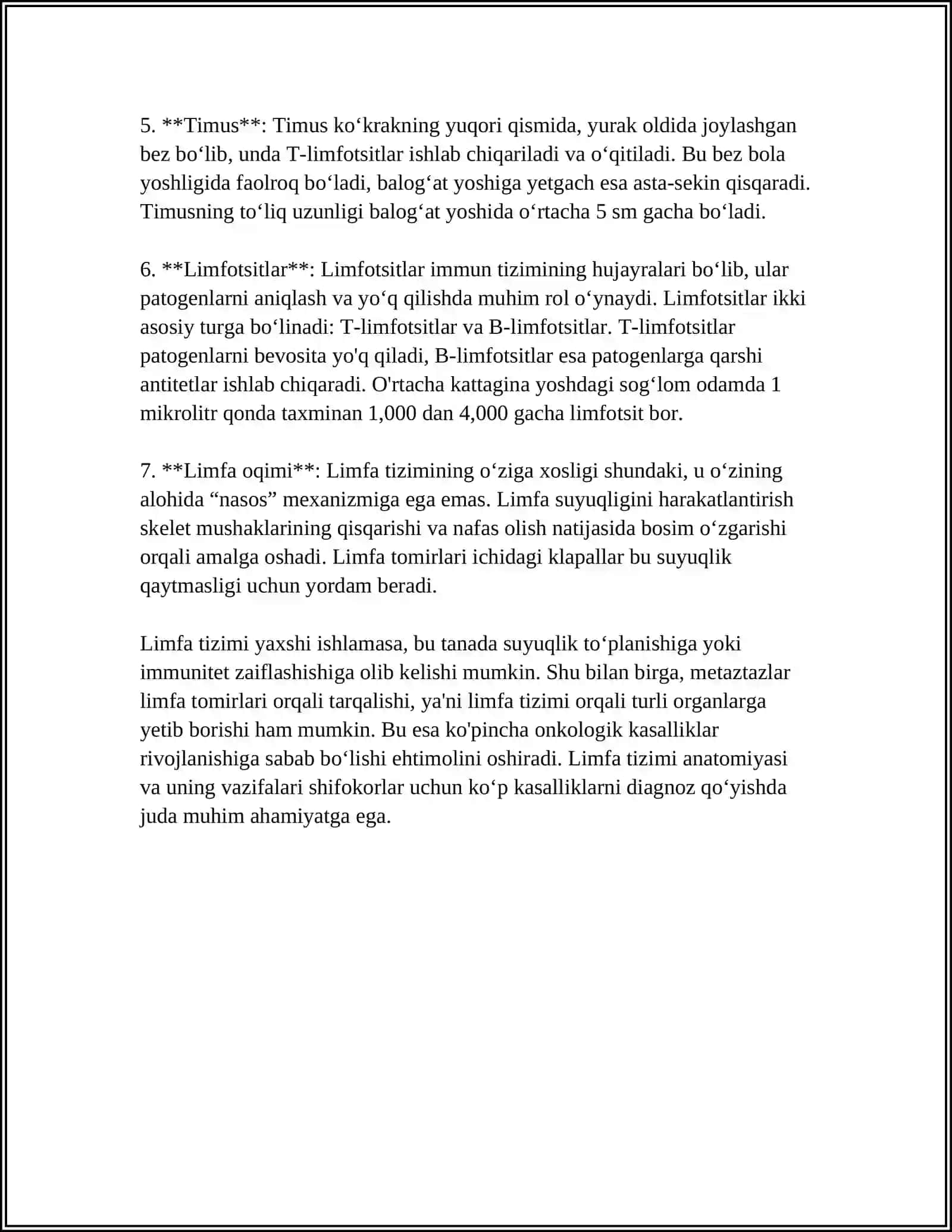 Limfa va uning harakati 4