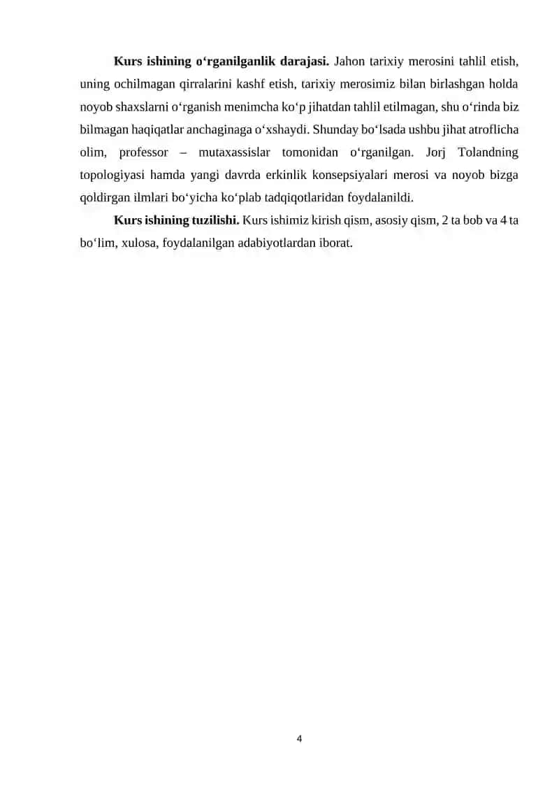 Jorj Tolandning hurfikirlik haqidagi qarashlari 4