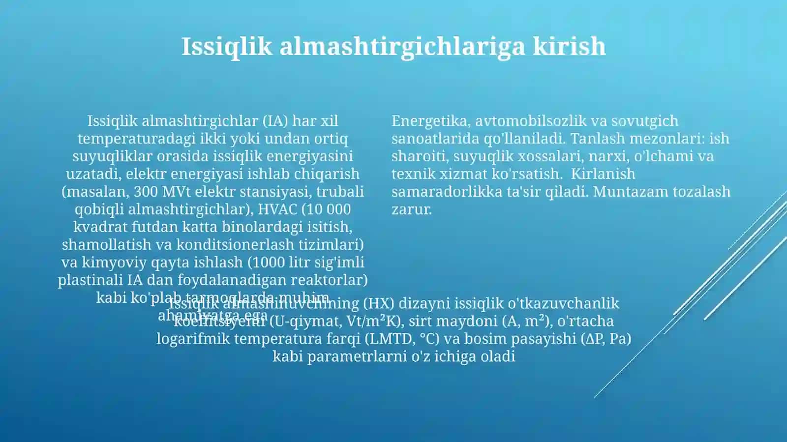 Issiqlik almashinuvchilar asoslari 4