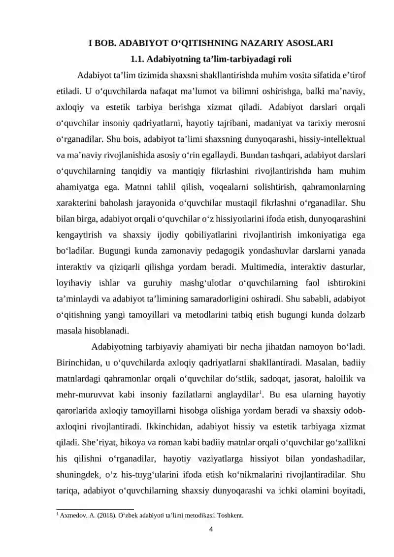Adabiyot o‘qitishning yangi tamoyillari 4