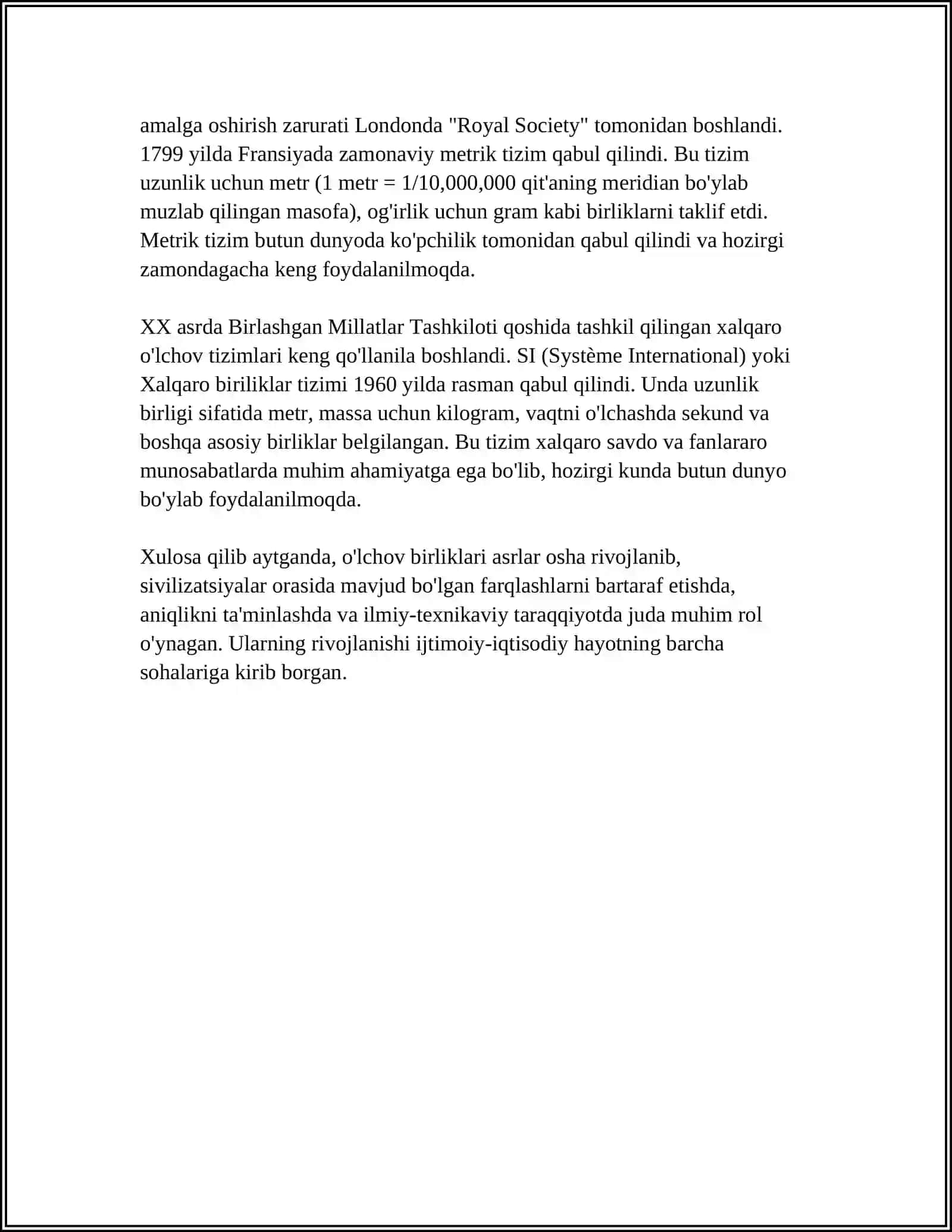 O'LCHOV BIRLIKLARI HAQIDA HIKOYA -ANIMATSIYA 4