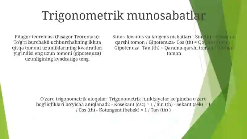 Uchburchakning Tenglik Alomatlari 4