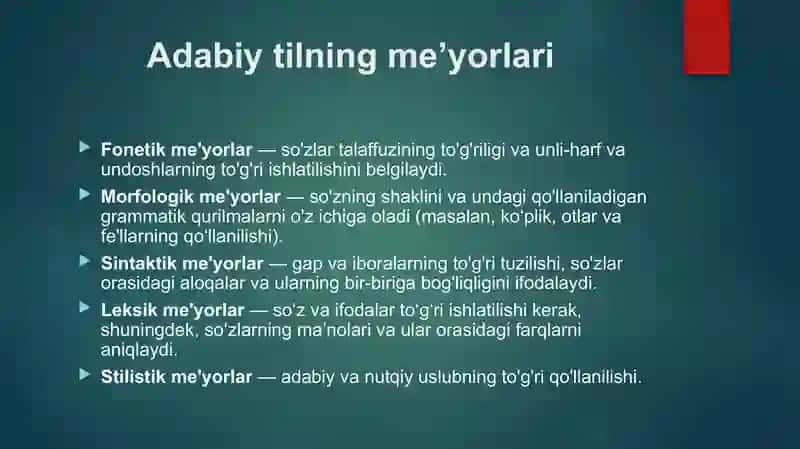 Adabiy til meʼyorlari. Yangi alifbo va imlo meʼyorilari 4