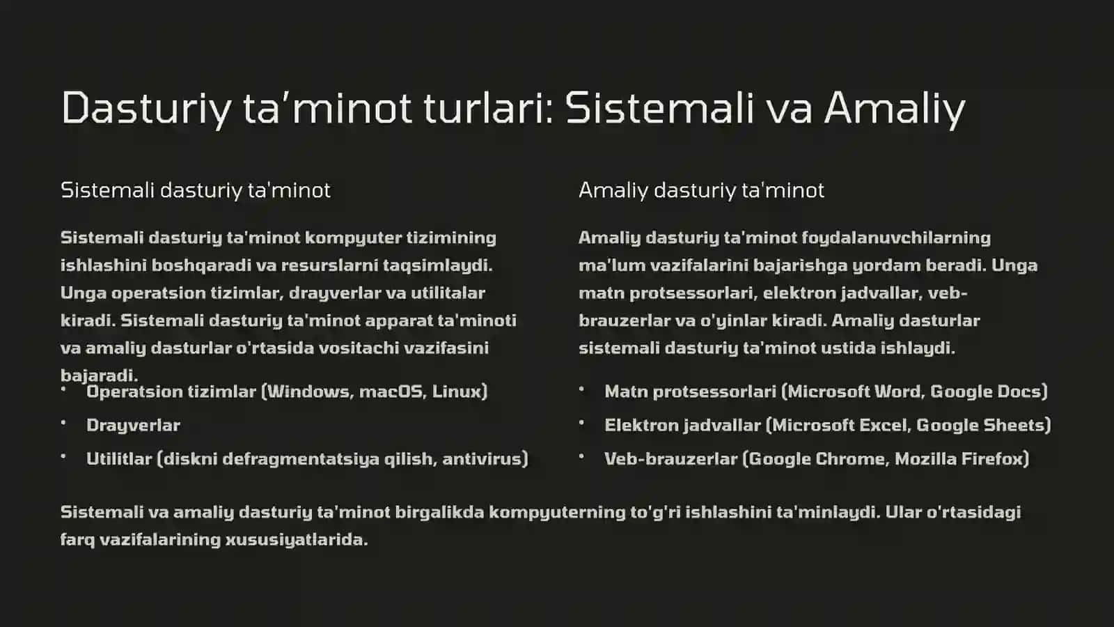 Dasturiy ta'minotning asosiy tushunchalari 4