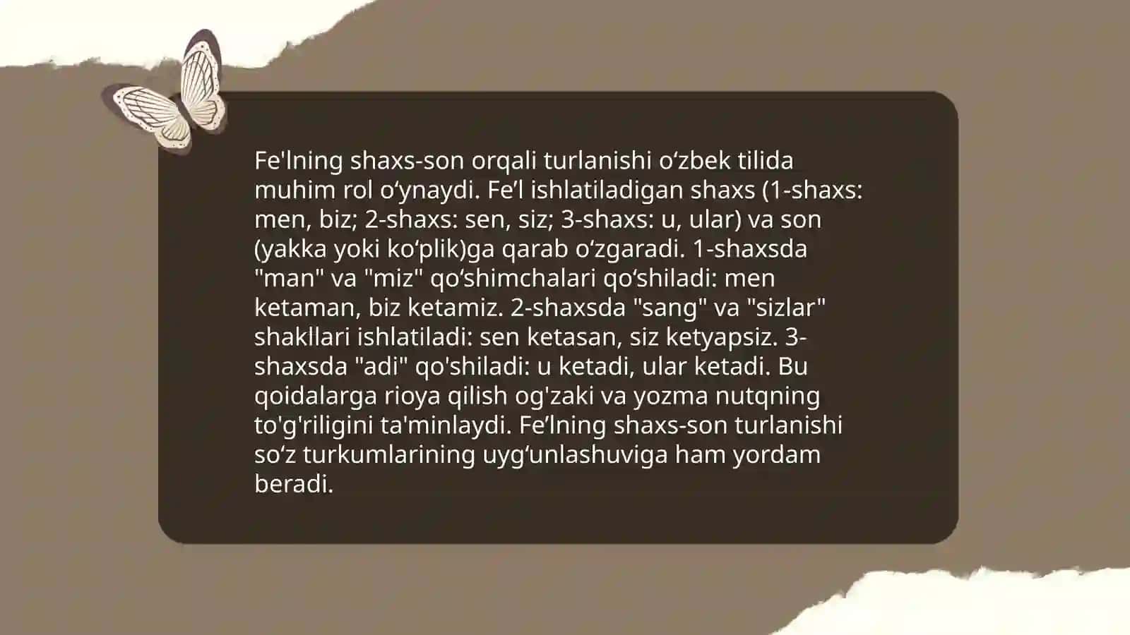 Fe'llarda shaxs-son va zamon 4