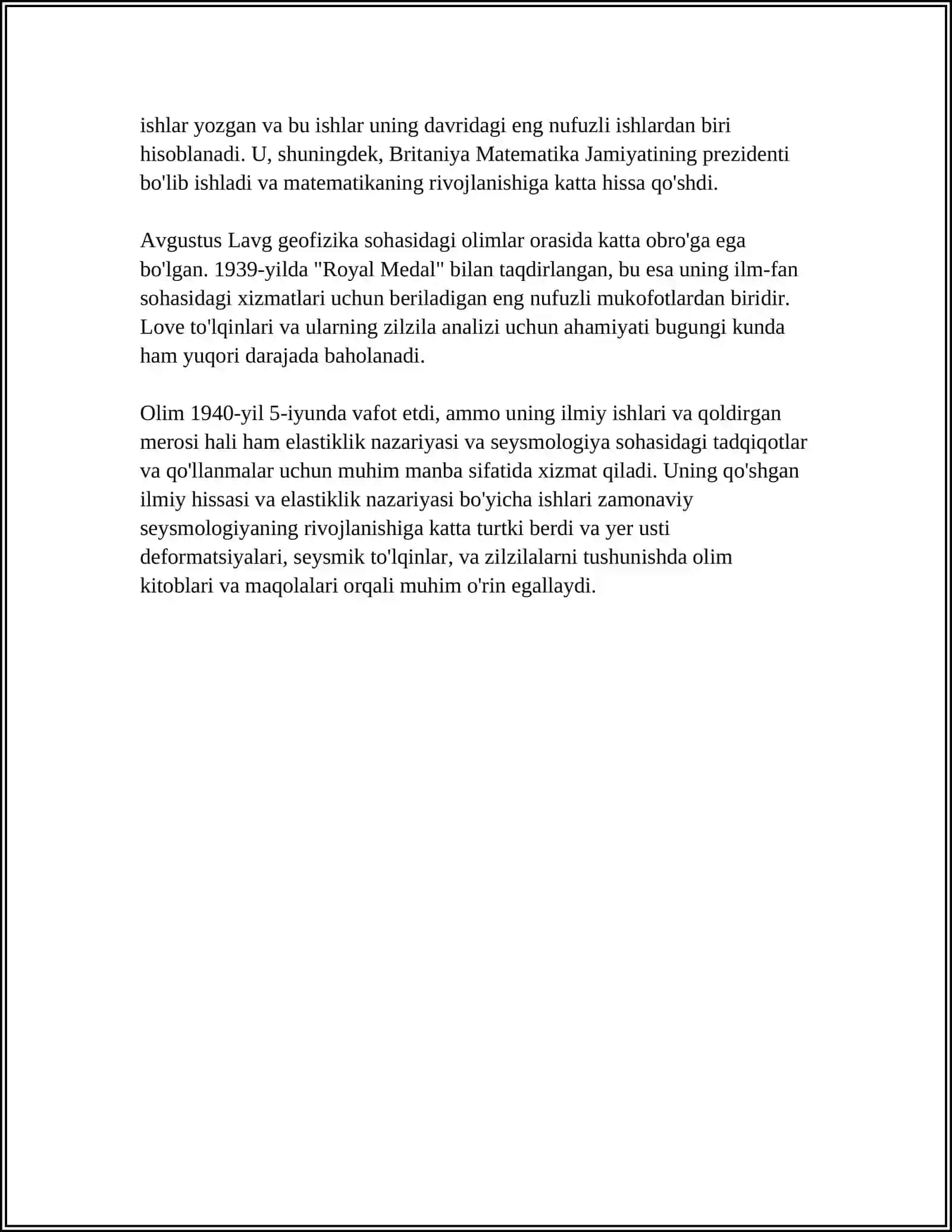 AUGUSTUS LOVE HAYOTI HAQIDA 4