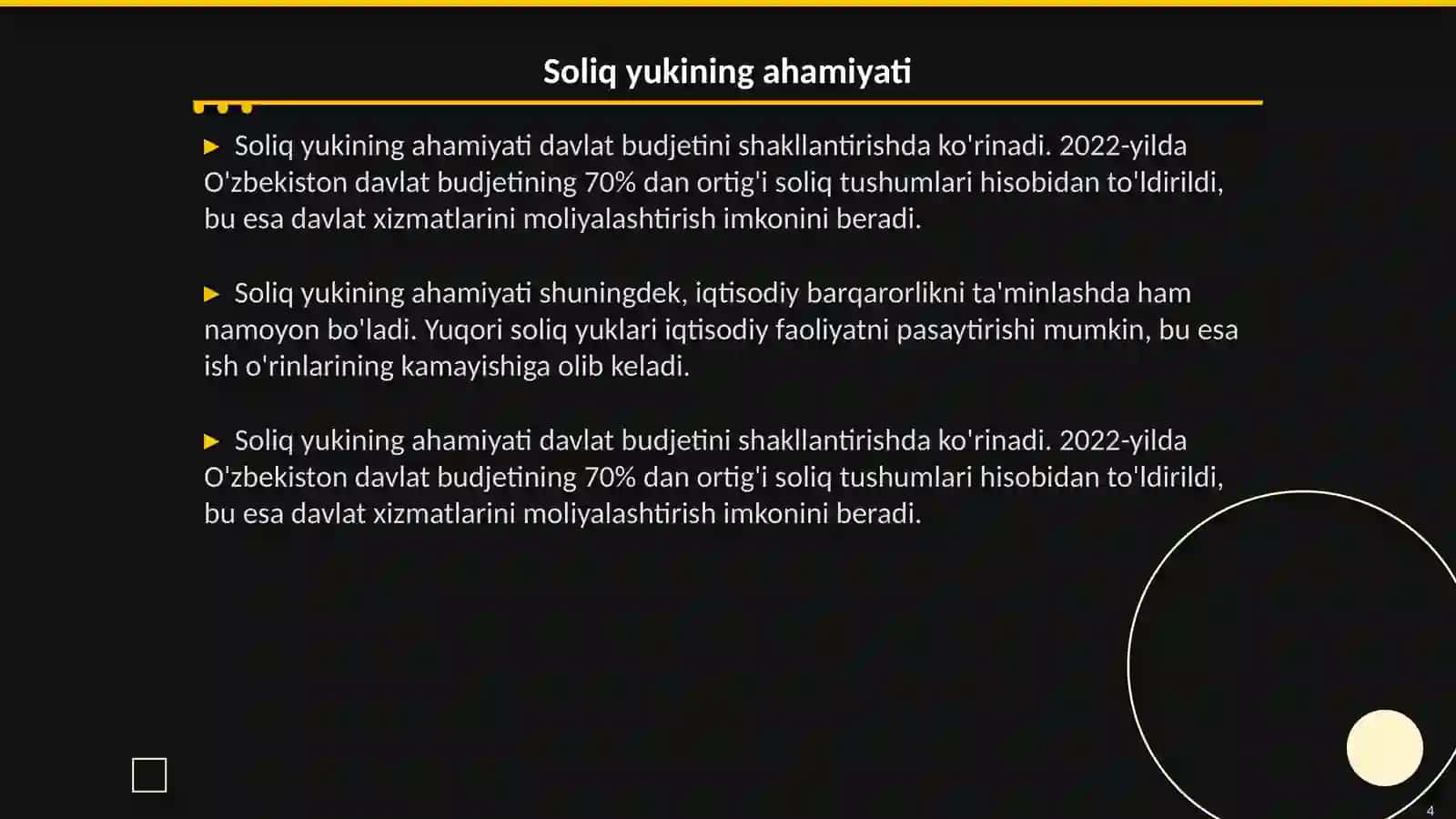 Soliq yukini optimallashtirish muammolari 4