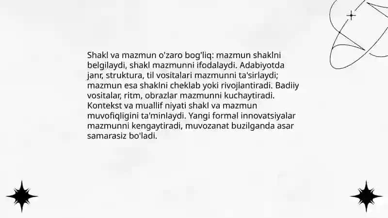 Adabiyotda shakl va mazmun 4