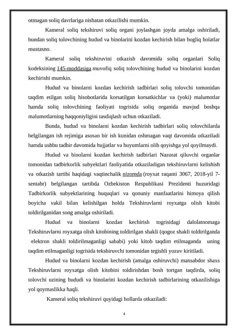 Kameral soliq tekshiruvi 4