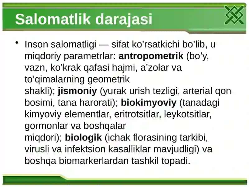 Salomatlikdarajasinianiqlash 4