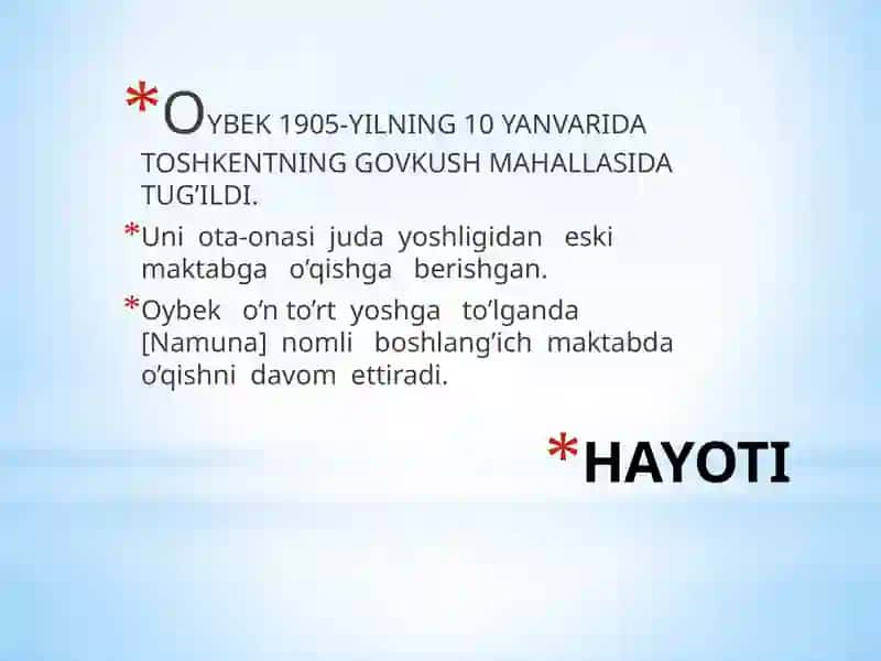 ImirsinovaGulziraxon "Oybek hayoti" 4