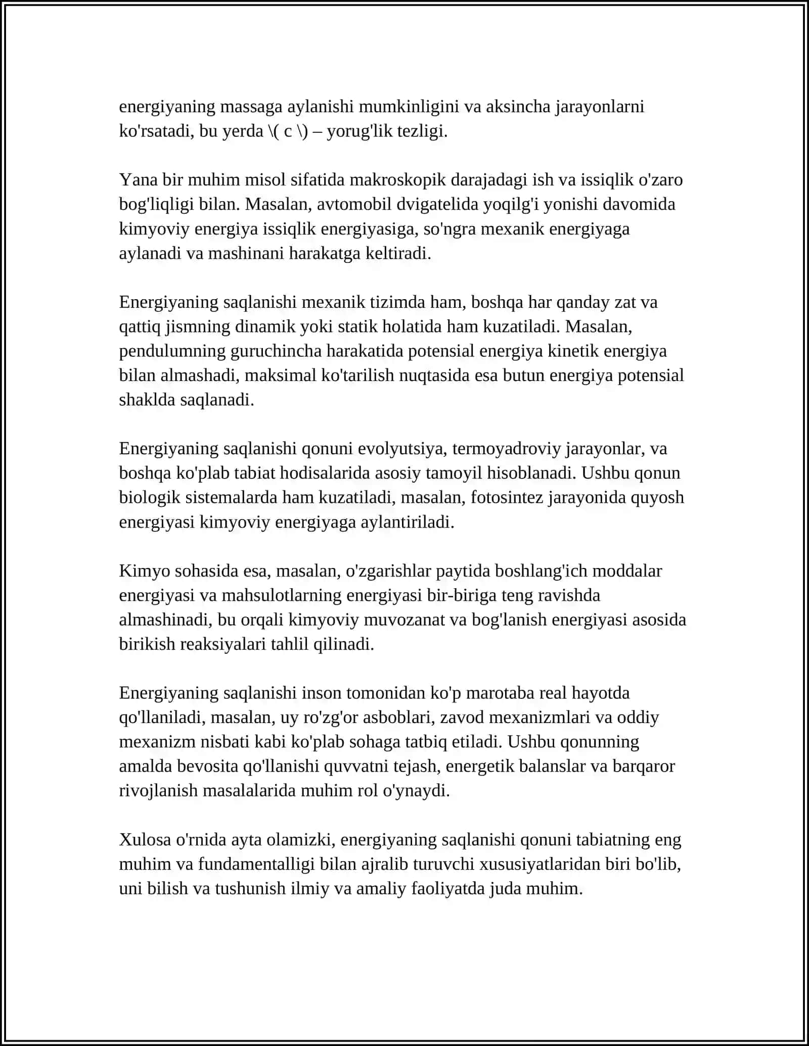 Energiyaning saqlanishi qonuni 4