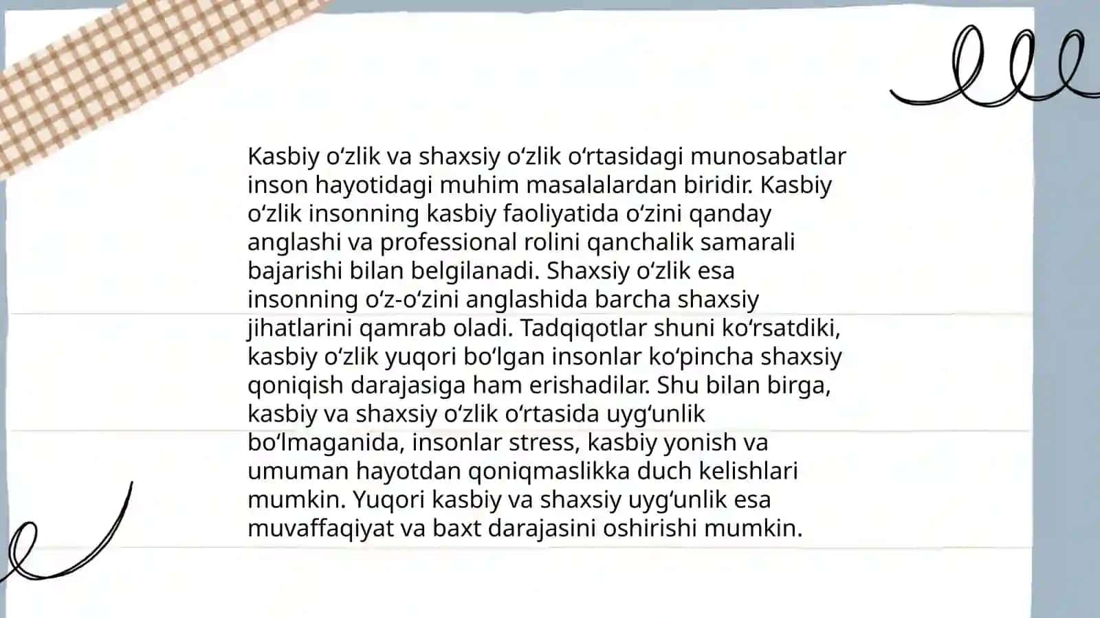 Kasbiy o'zlikni anglashning psixologik asoslari 4
